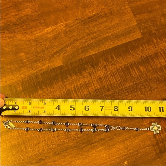 Napier Silver Chain Necklace with Amethysts & Cross - Picture 3 of 3